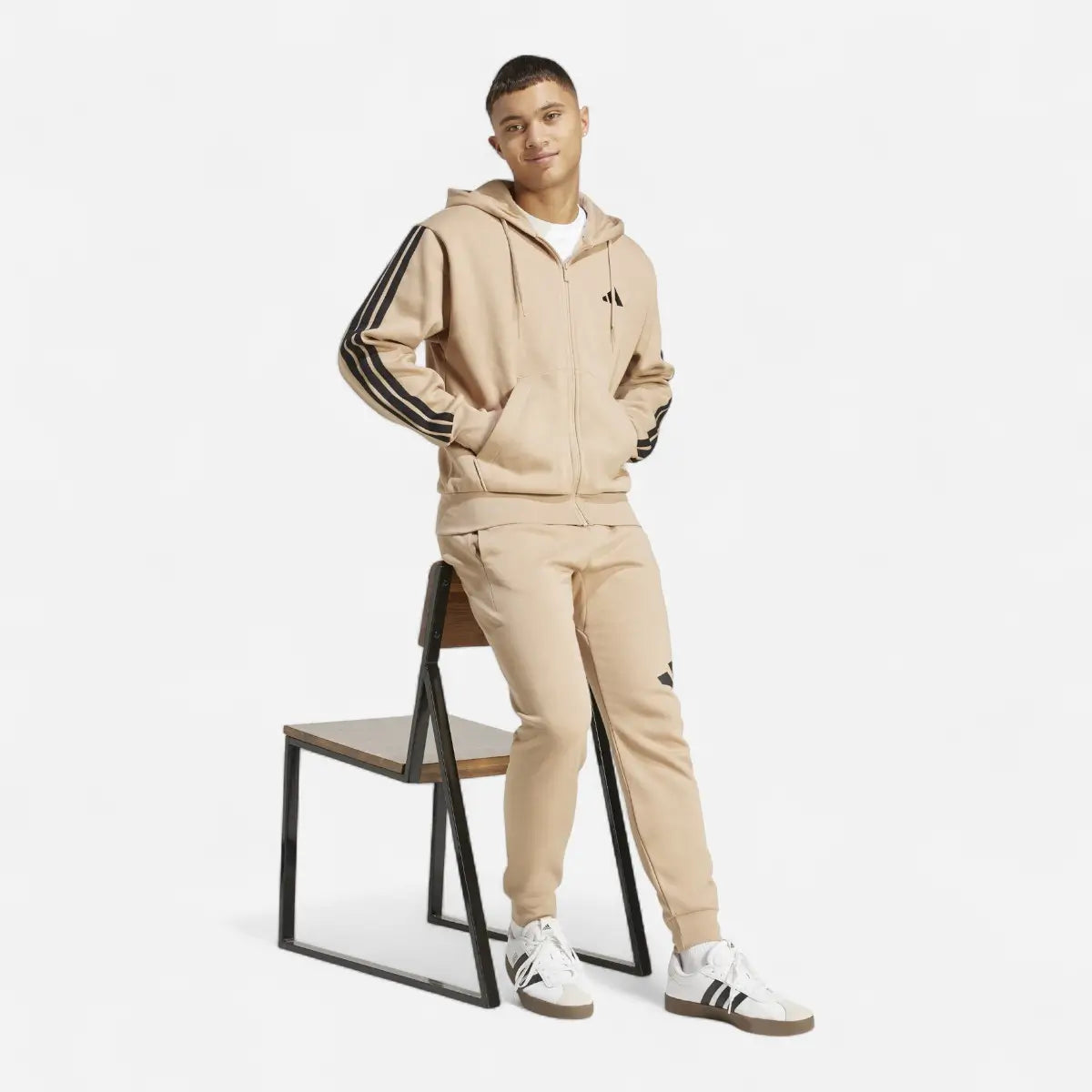 Adidas Tuta Colorblock Fleece 3 stripes FL beige