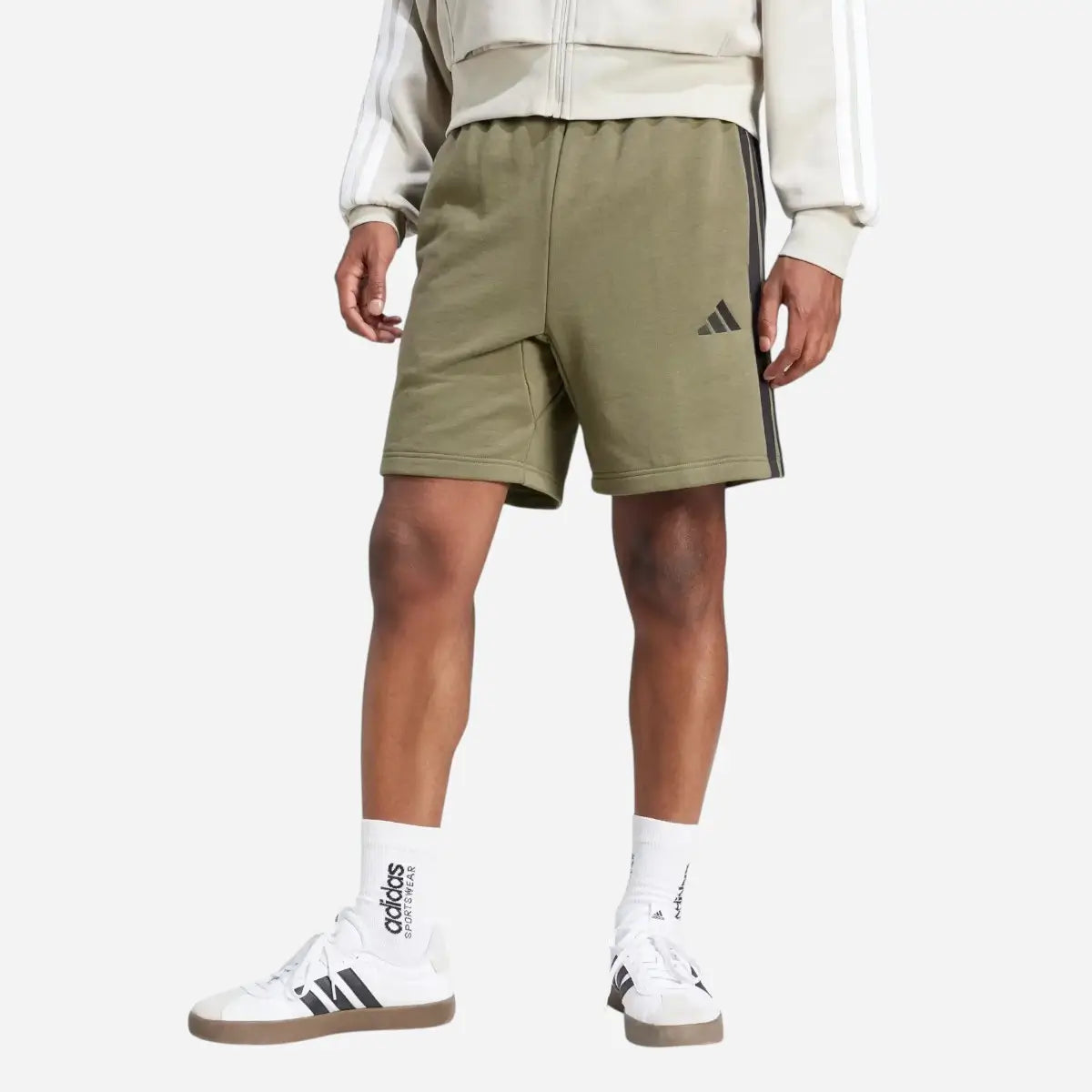 Adidas Short Essentials 3-Stripes French Terry Olive Green