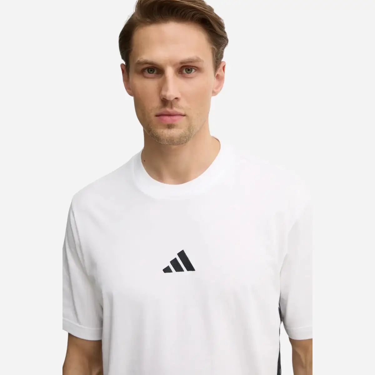 Adidas T-shirt Essentials 3 Stripes Single Jersey white / black