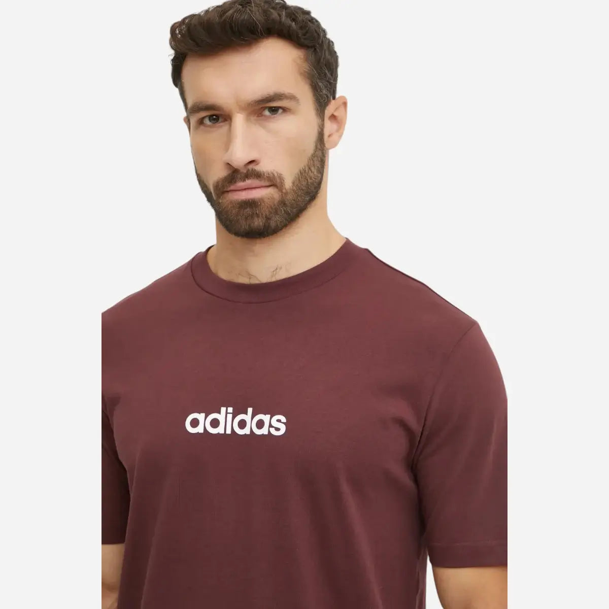 Adidas T-shirt Essentials Linear Single Jersey Bordeaux