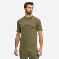 Adidas T-shirt Essentials Linear Single Jersey Olive Green