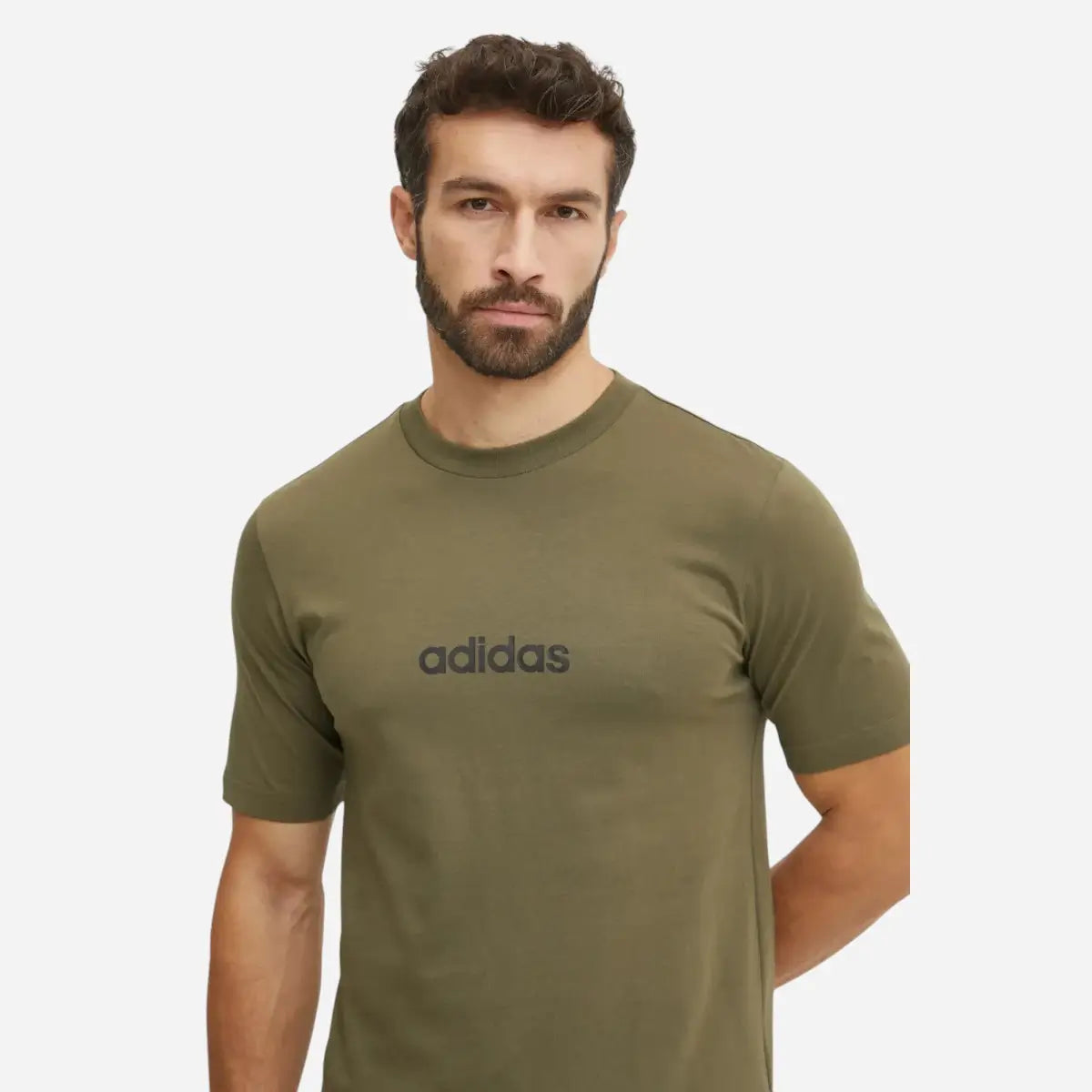 Adidas T-shirt Essentials Linear Single Jersey Olive Green
