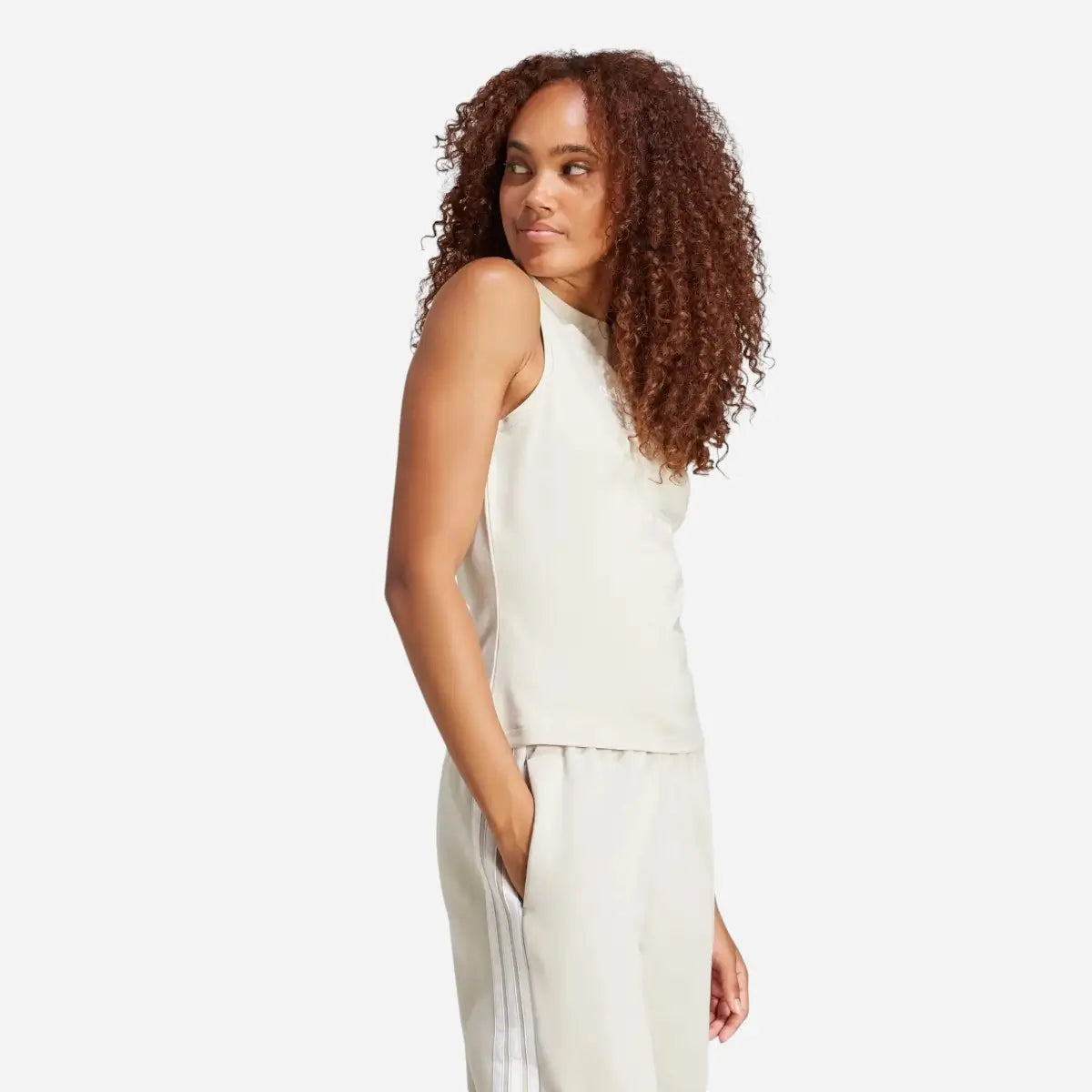 Adidas Canotta Essentials Linear Slim Cotton Beige