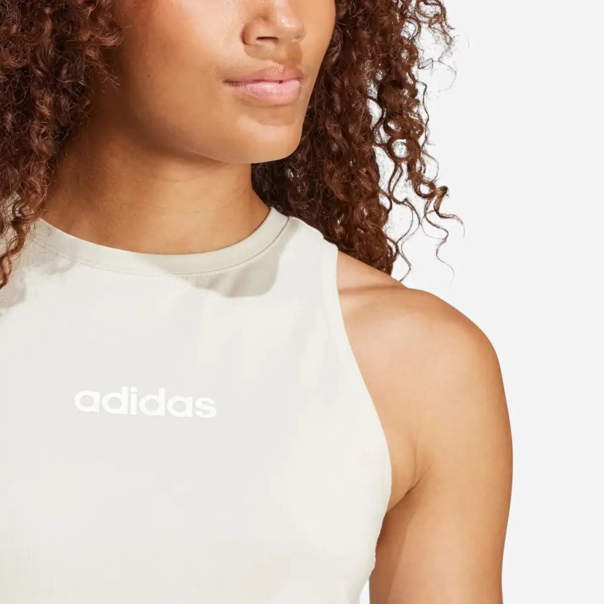 Adidas Canotta Essentials Linear Slim Cotton Beige