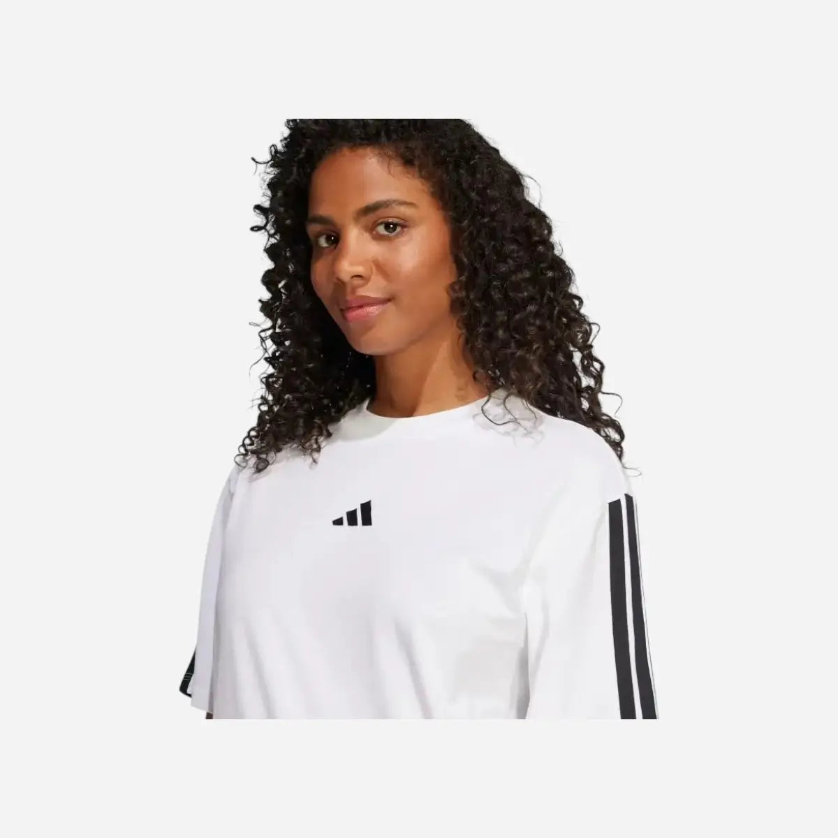 Adidas T-Shirt Boyfriend Essentials 3-Stripes white/black