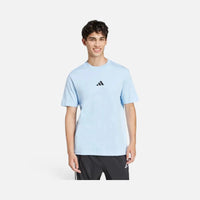 Adidas T-shirt Essentials Small Logo Single Jersey Tee Glow Blue