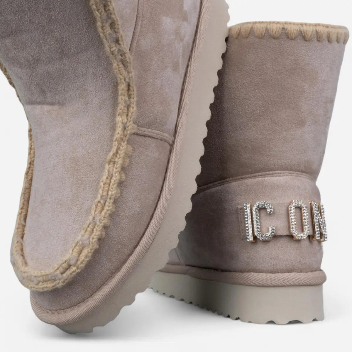 ICON Stivale Pelliccia Camoscio Beige IC04412SD