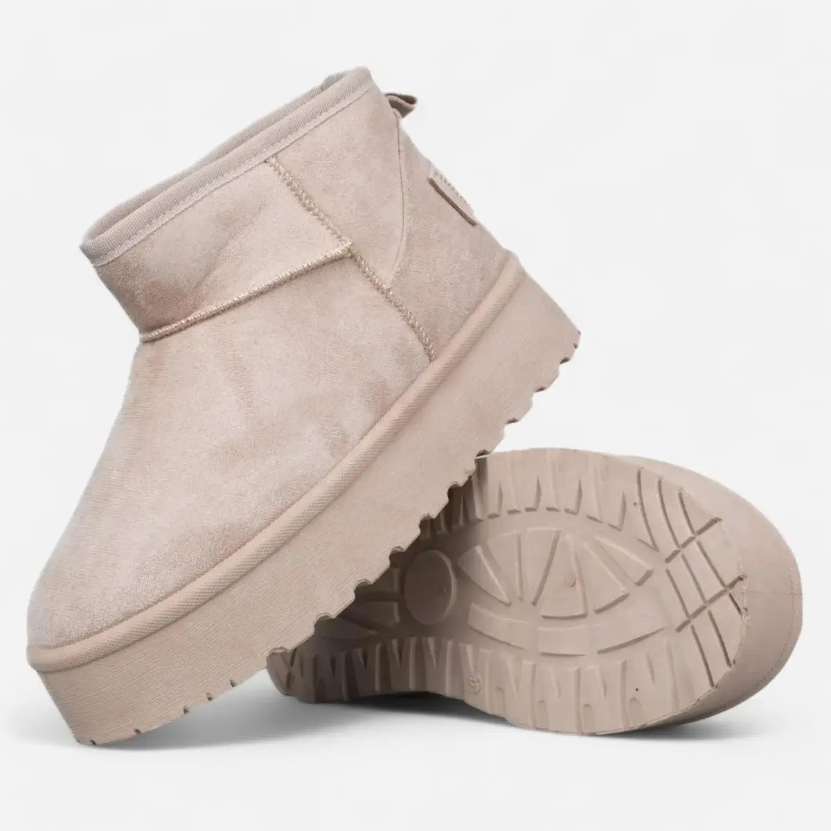 ICON Stivaletto Platform Pelliccia Nabuk Beige IC04416SD