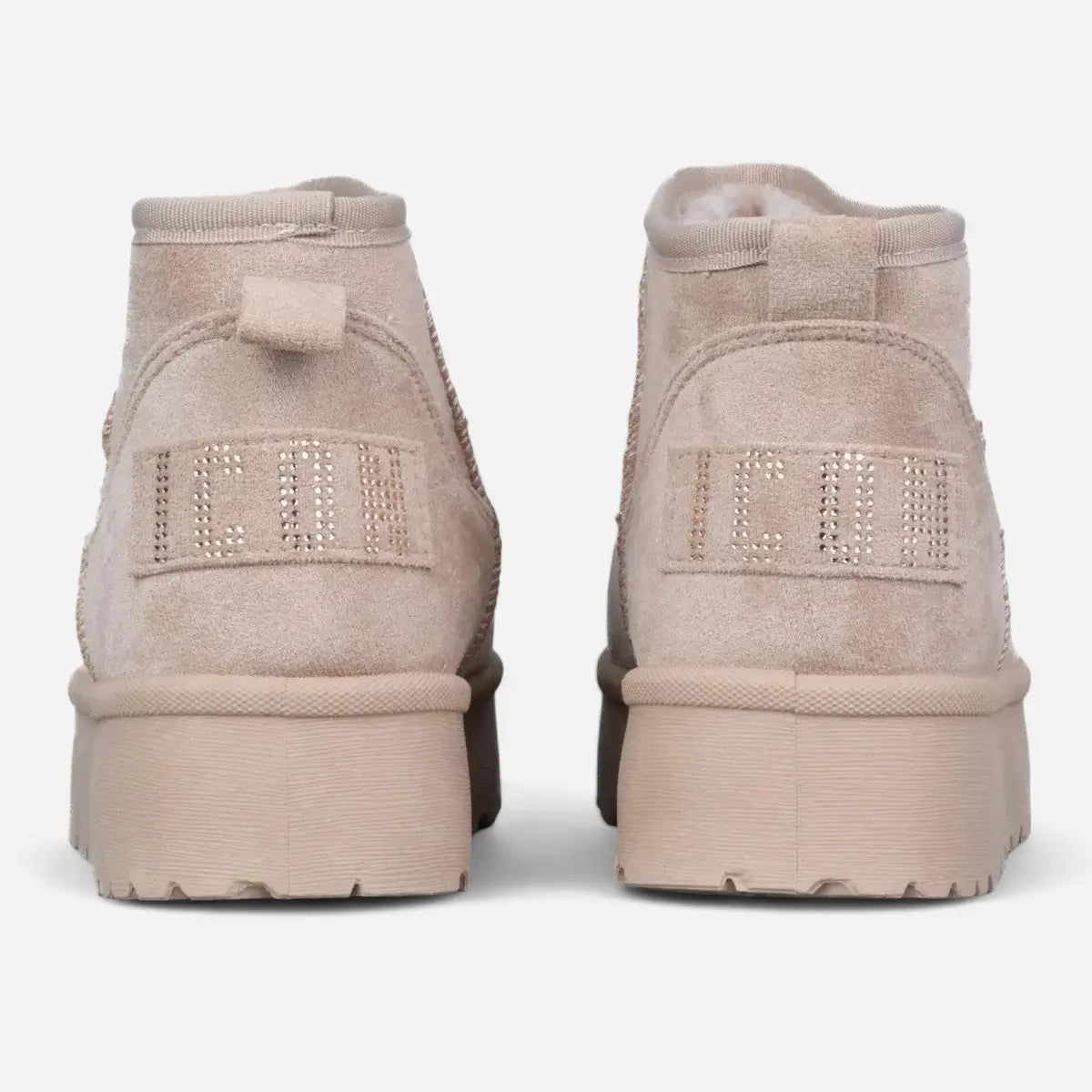 ICON Stivaletto Platform Pelliccia Nabuk Beige IC04416SD