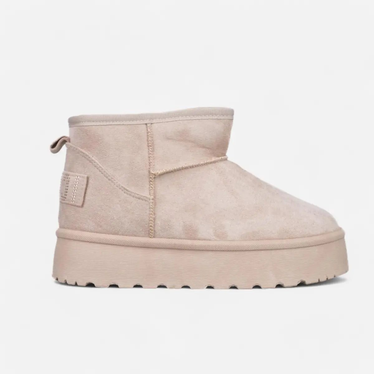 ICON Stivaletto Platform Pelliccia Nabuk Beige IC04416SD