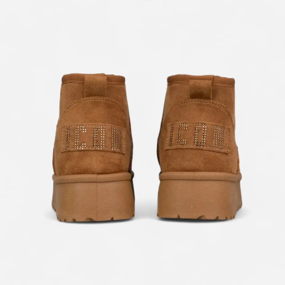 ICON Stivaletto Platform Pelliccia Nabuk Biscotto IC04416SD