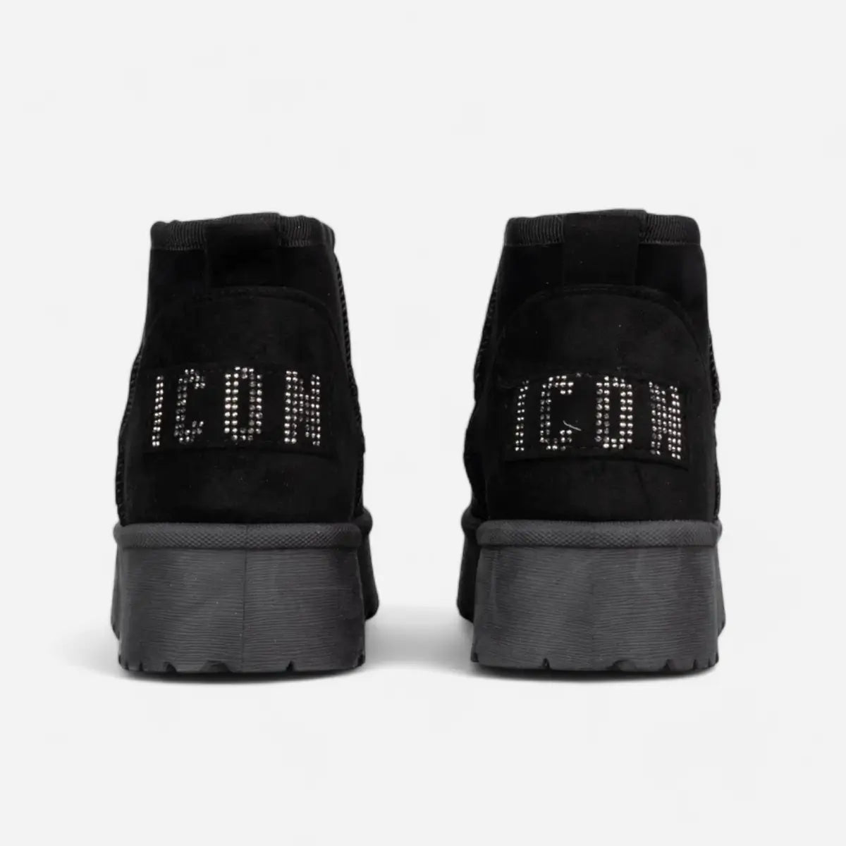 ICON Stivaletto Platform Pelliccia Nabuk Nero IC04416SD