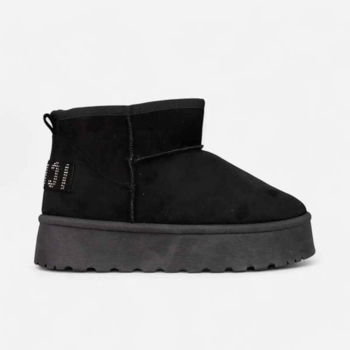 ICON Stivaletto Platform Pelliccia Nabuk Nero IC04416SD