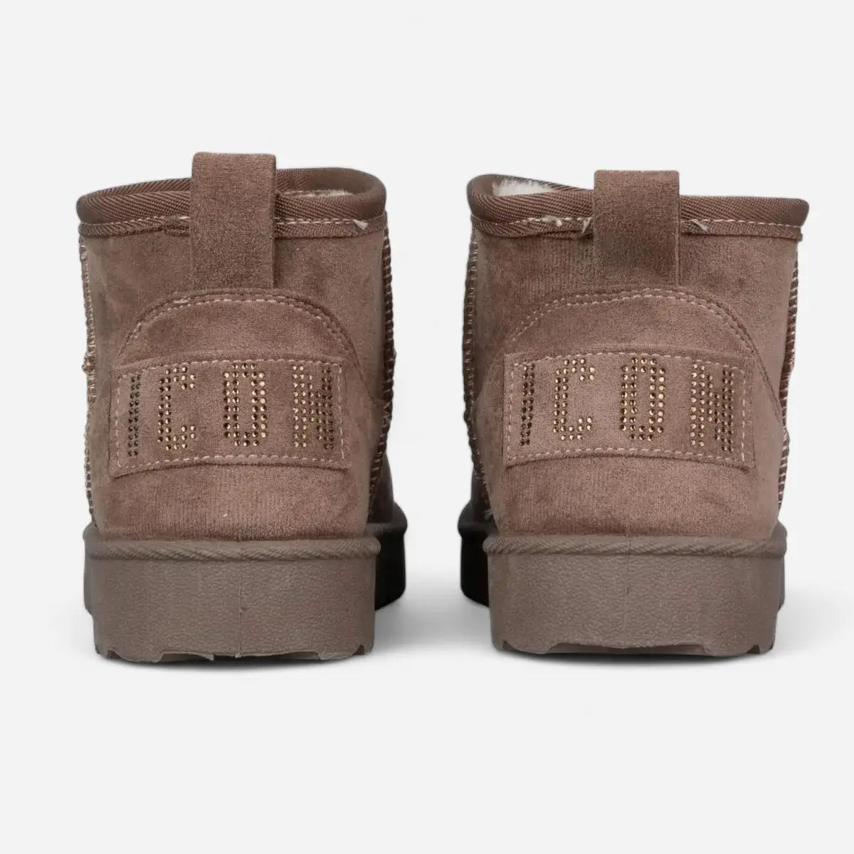 ICON Stivaletto Pelliccia Nabuk Tortora IC04414SD