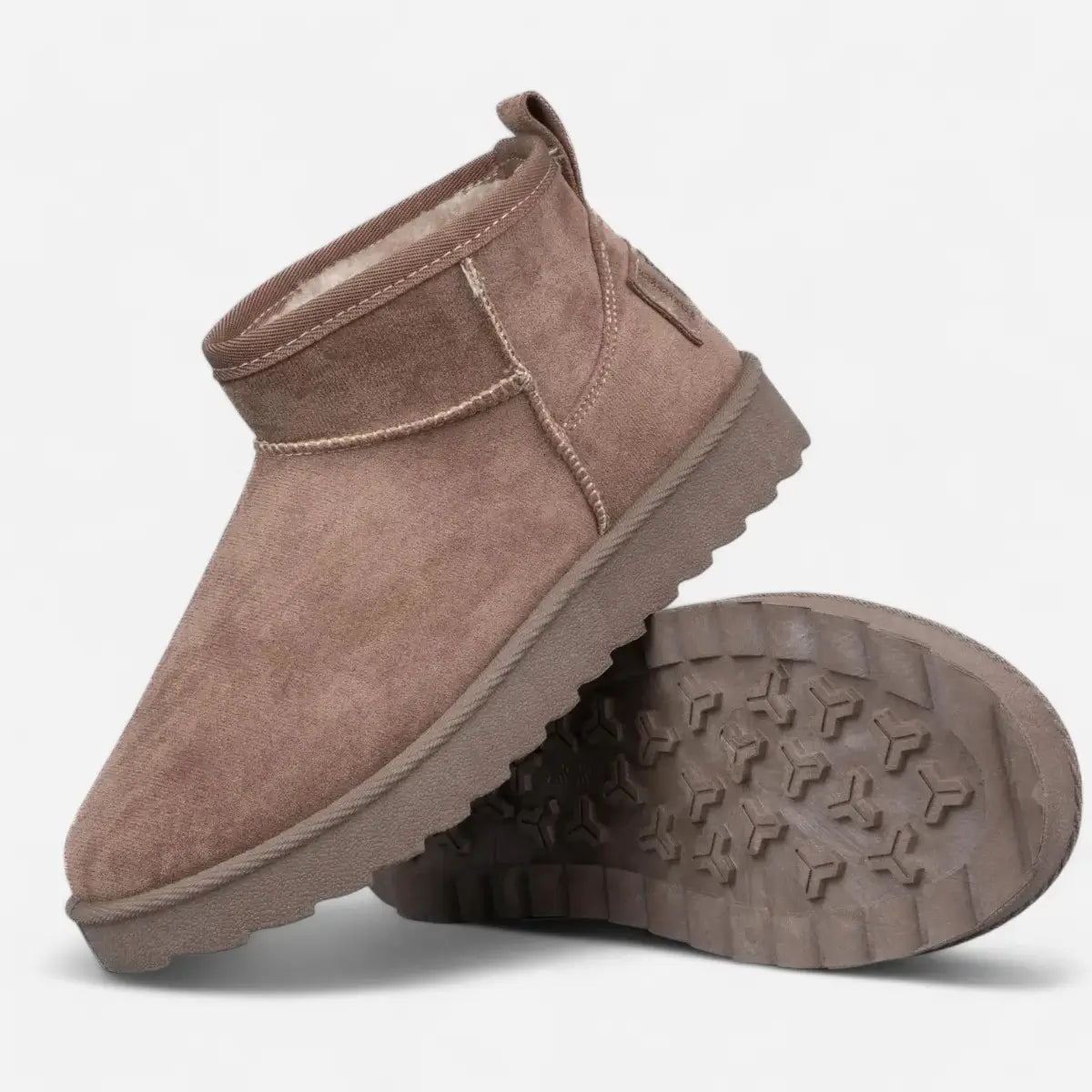 ICON Stivaletto Pelliccia Nabuk Tortora IC04414SD