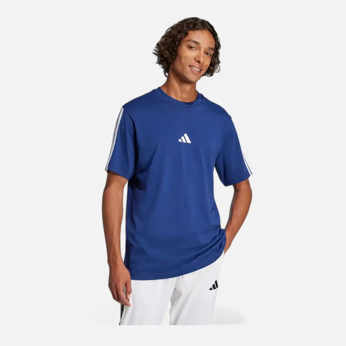 Adidas T-shirt Essentials 3-Stripes Single Jersey dark blue