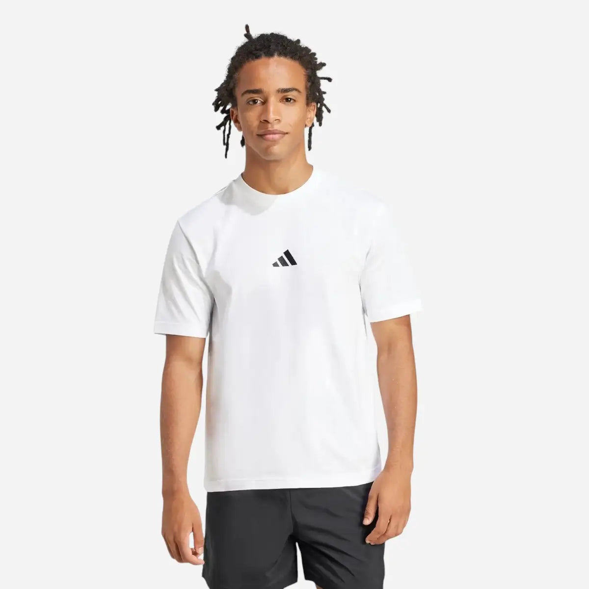 Adidas T-shirt Essentials Small Logo Single Jersey Tee white / black