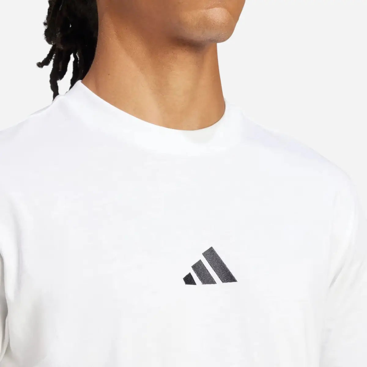 Adidas T-shirt Essentials Small Logo Single Jersey Tee white / black