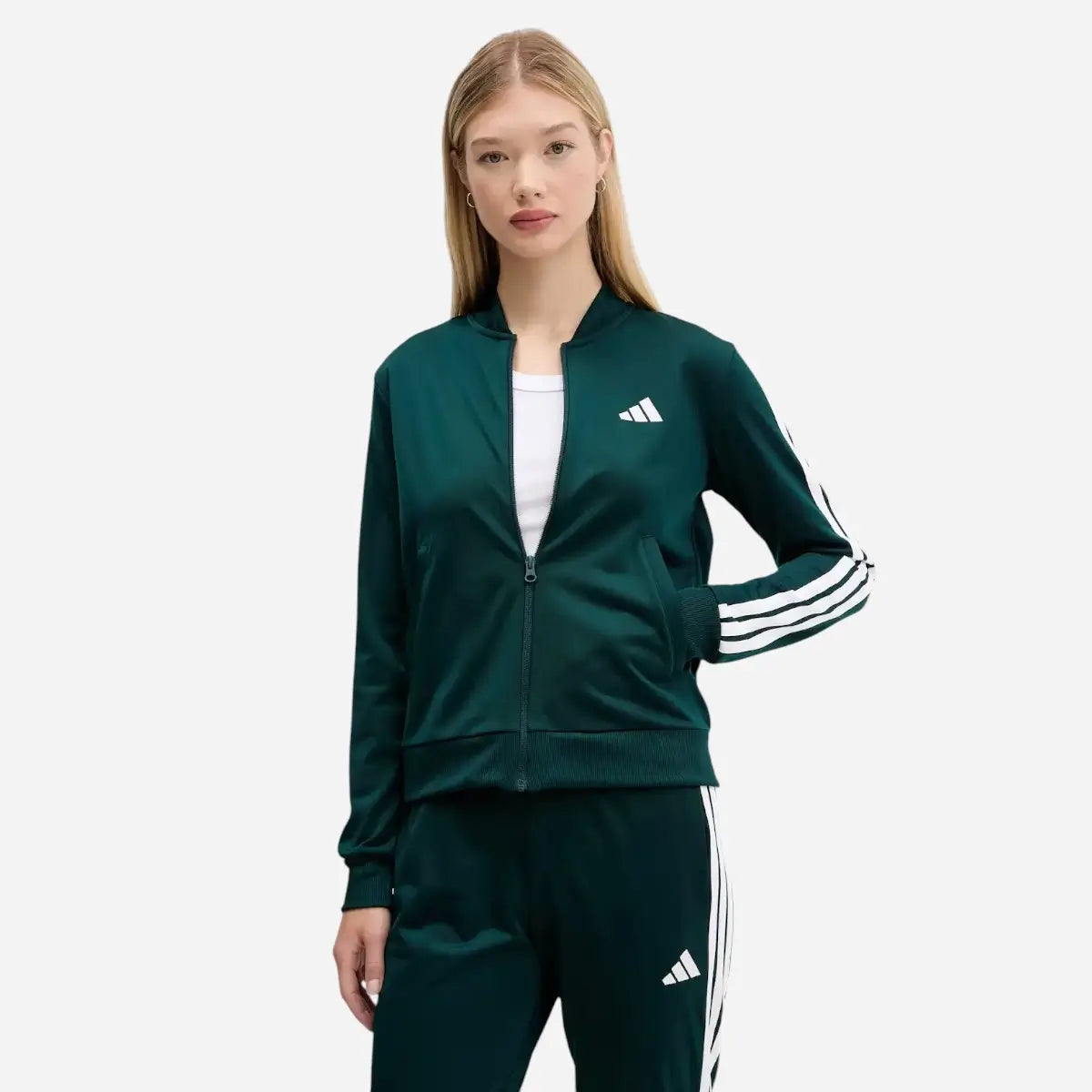 Adidas Tuta Track suit Essentials 3-Stripes Verde Aurora Ivy