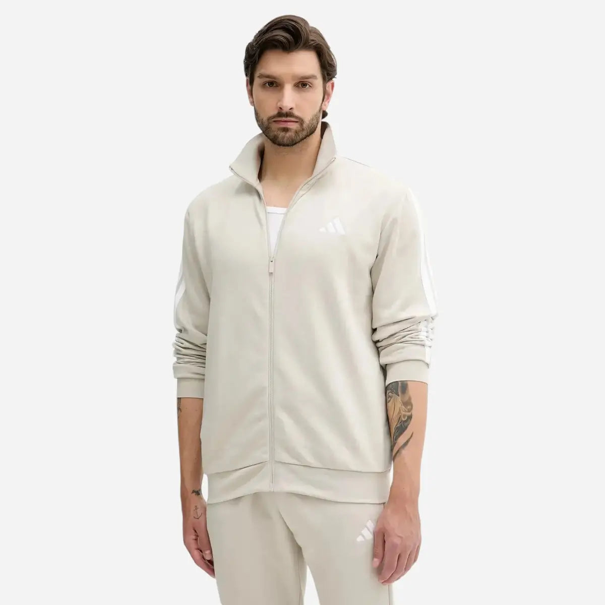 Adidas Tuta Tuta Sportswear Basic 3-Stripes Fleece Beige