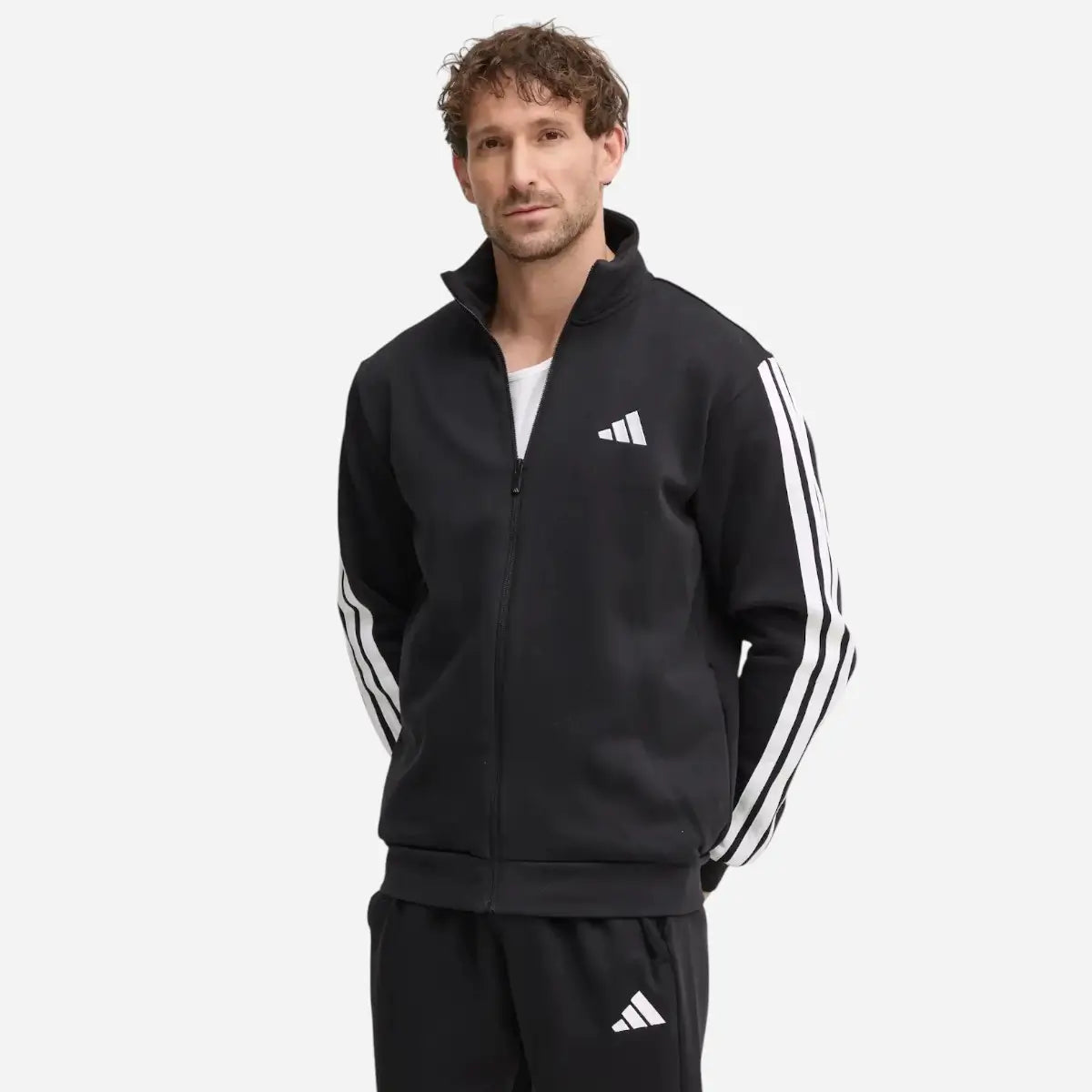 Adidas Tuta Sportswear Basic 3-Stripes Fleece Black / White