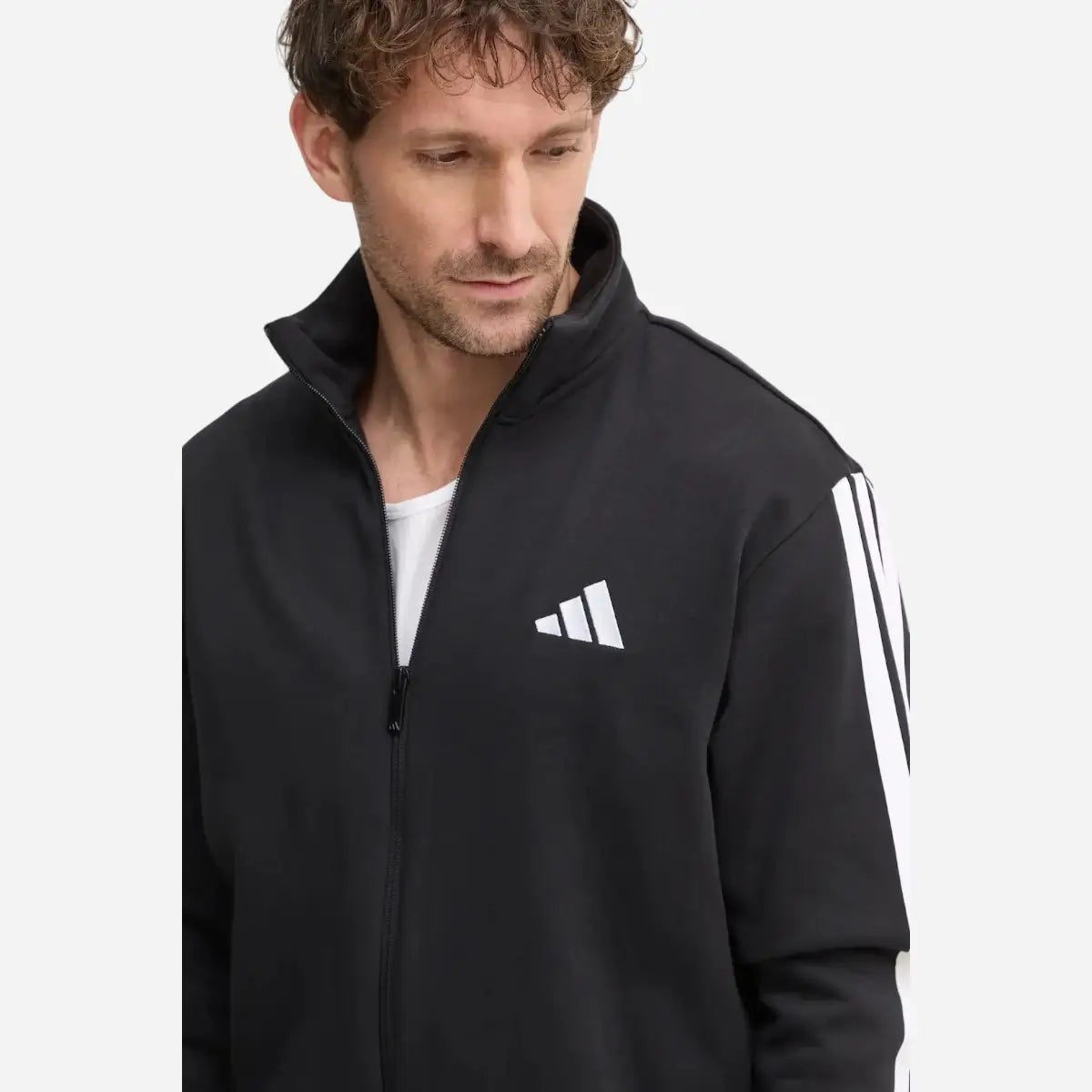 Adidas Tuta Sportswear Basic 3-Stripes Fleece Black / White