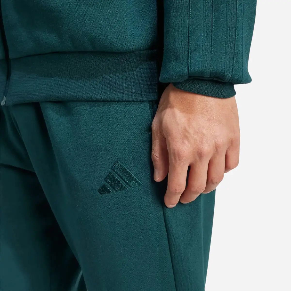Adidas Tuta Sportswear Basic 3-Stripes Fleece Green Aurora Ivy