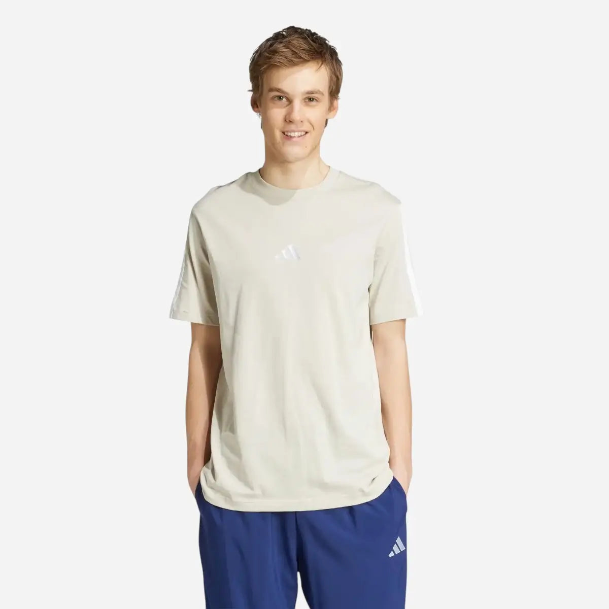Adidas T-shirt Essentials 3-Stripes Single Jersey Off White