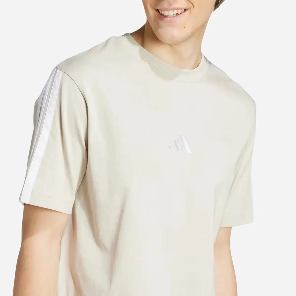 Adidas T-shirt Essentials 3-Stripes Single Jersey Off White