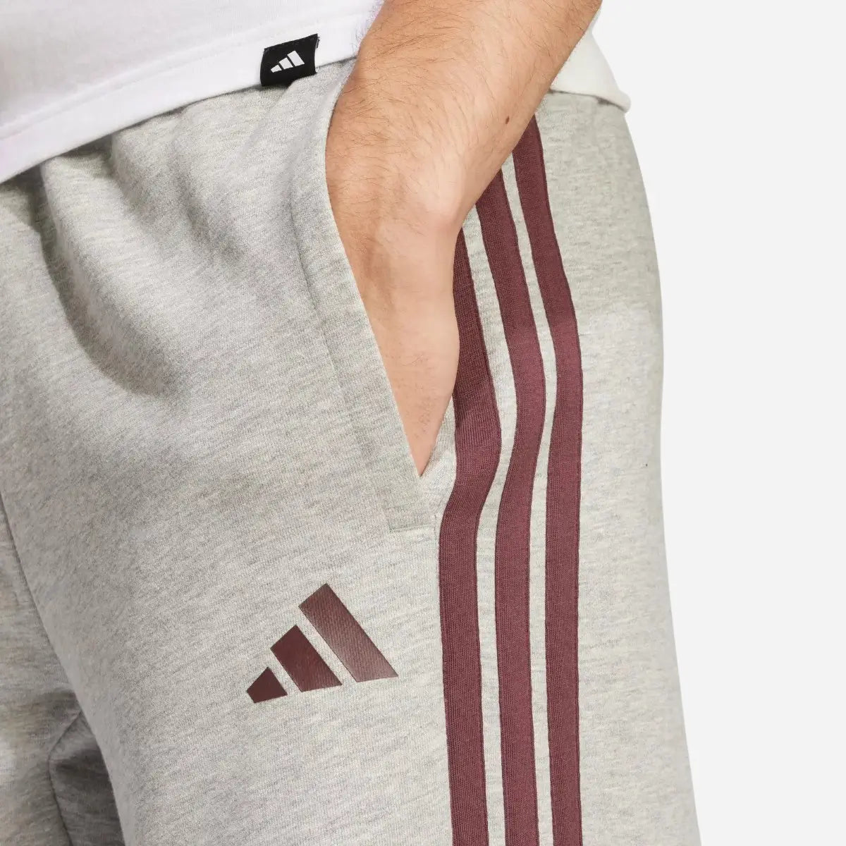 Adidas Short Codes 3-Stripes French Terry Grey / Bordeaux