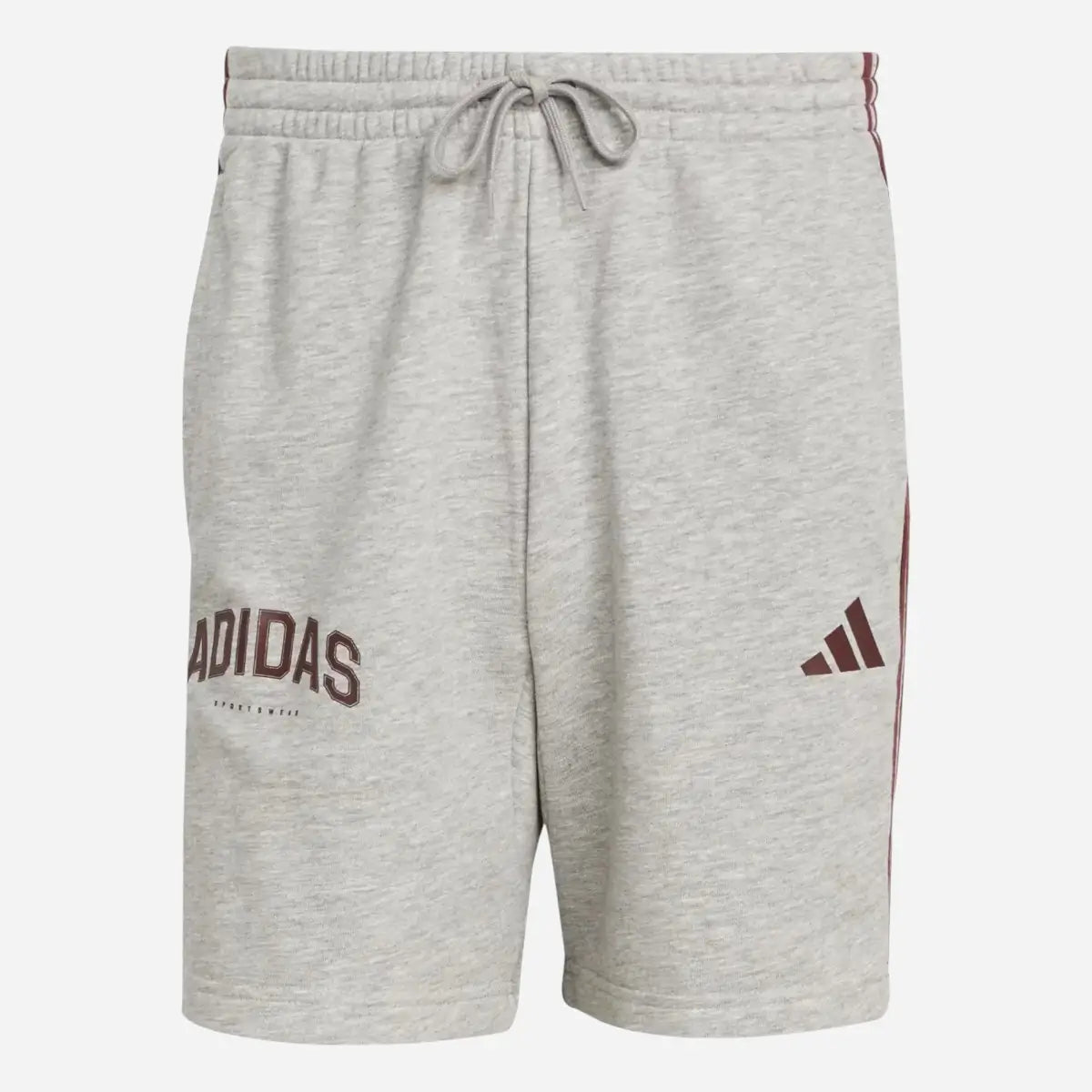 Adidas Short Codes 3-Stripes French Terry Grey / Bordeaux