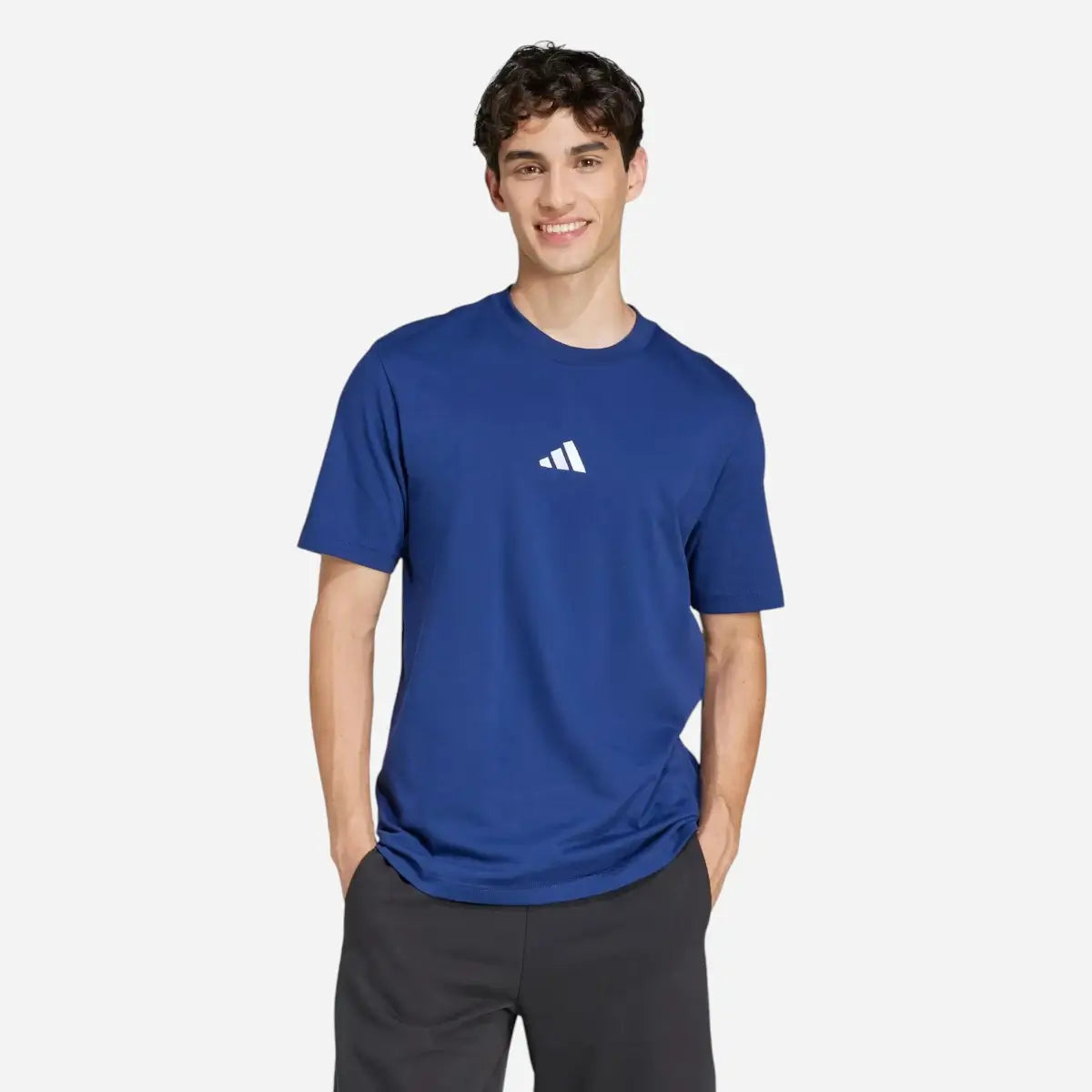 Adidas T-shirt Essentials Small Logo Single Jersey Tee Dark Blue