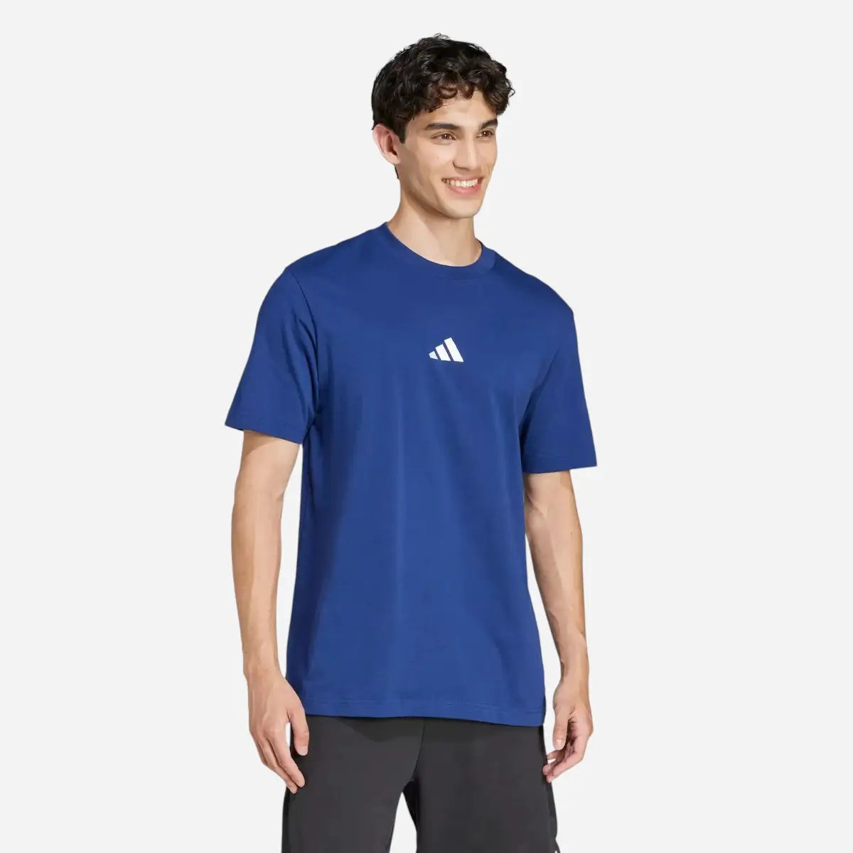 Adidas T-shirt Essentials Small Logo Single Jersey Tee Dark Blue