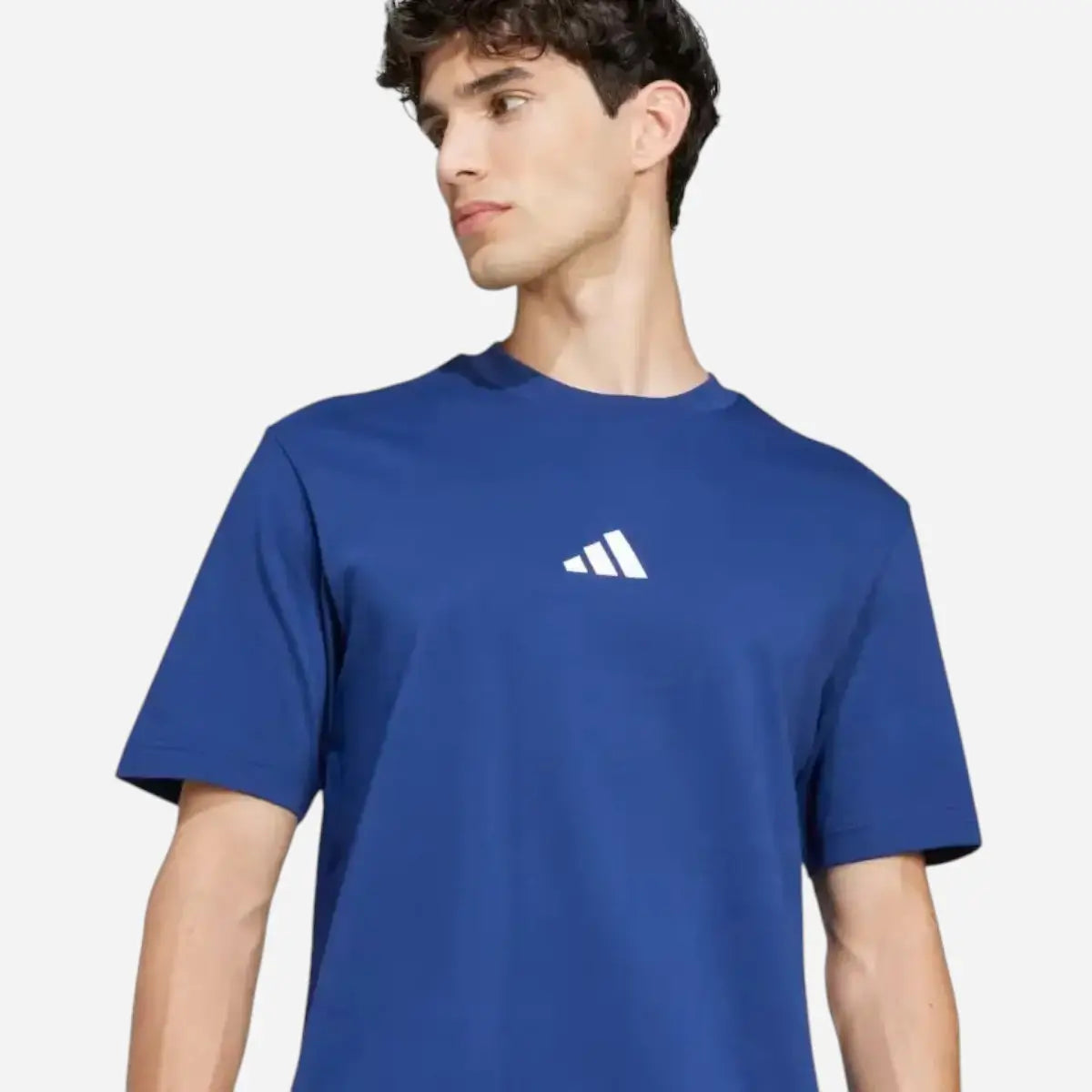 Adidas T-shirt Essentials Small Logo Single Jersey Tee Dark Blue