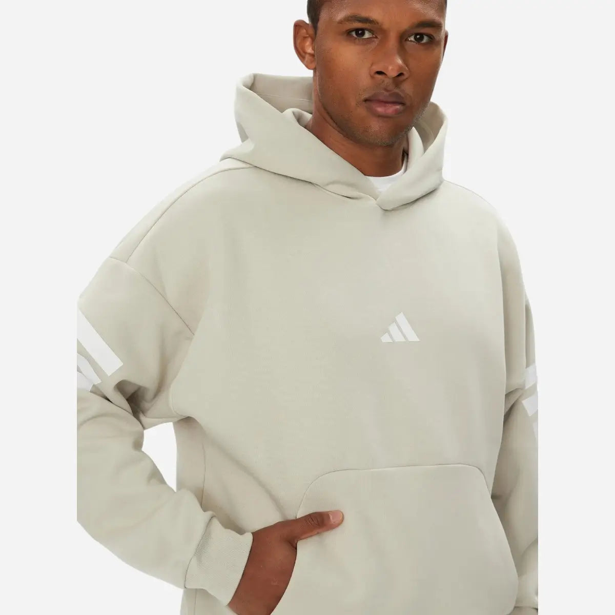 Adidas Felpa Hoodie Future Icons 3-Stripes Beige