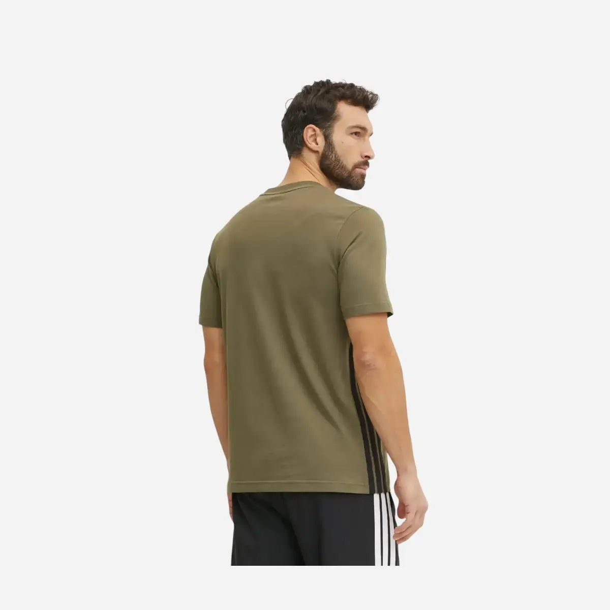 Adidas T-shirt Essentials 3 Stripes Single Jersey olive green