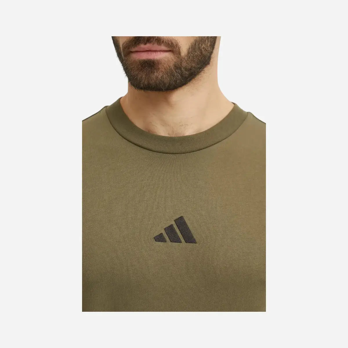 Adidas T-shirt Essentials 3 Stripes Single Jersey olive green