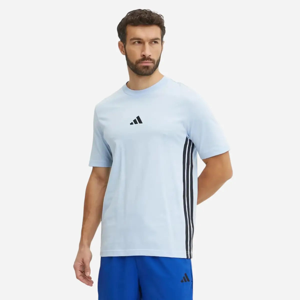 Adidas T-shirt Essentials 3 Stripes Single Jersey Blue Glow