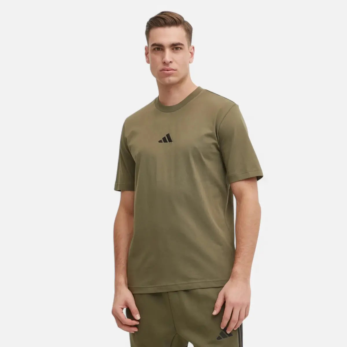 Adidas T-shirt Essentials Small Logo Single Jersey Tee olive