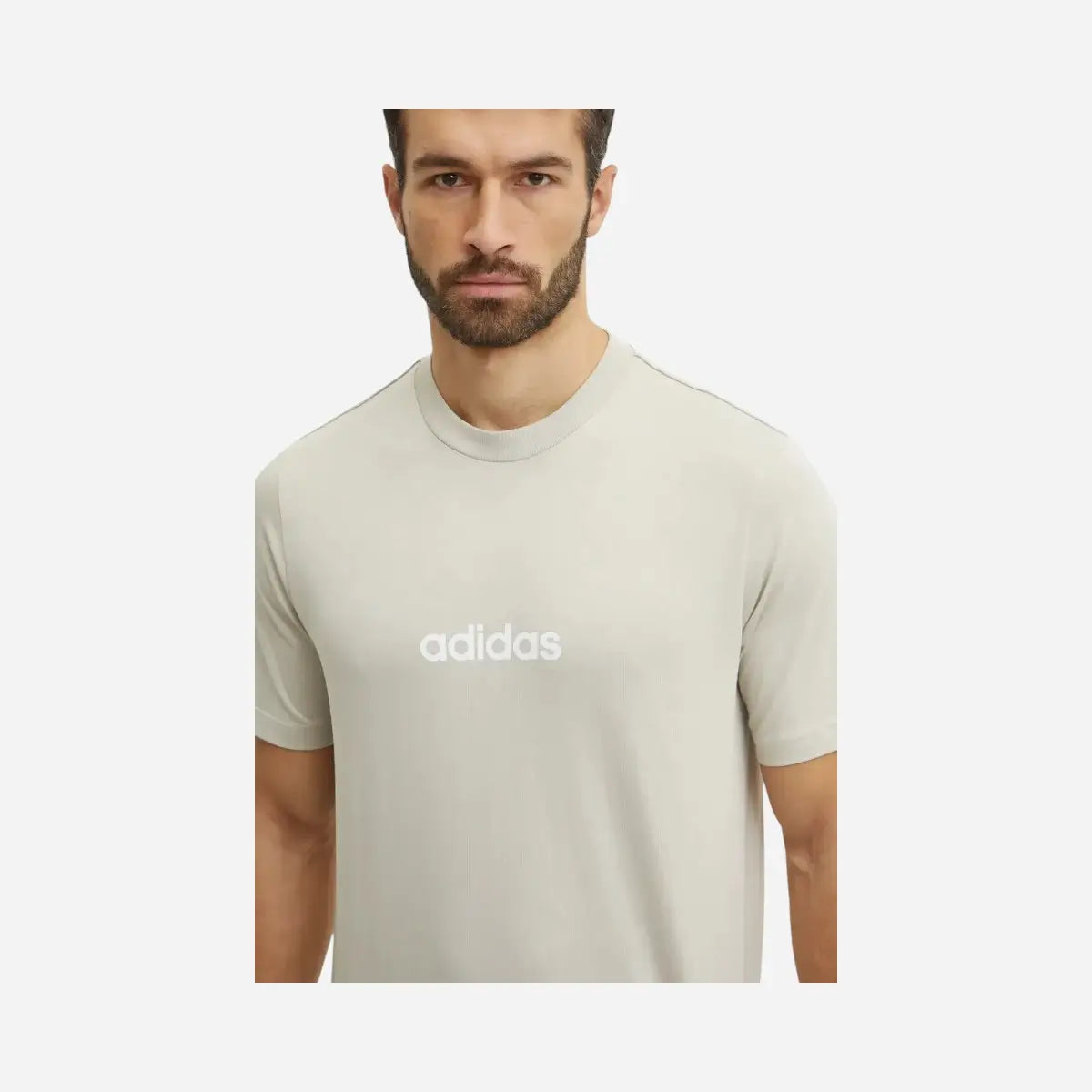 Adidas T-shirt Essentials Linear Single Jersey Beige