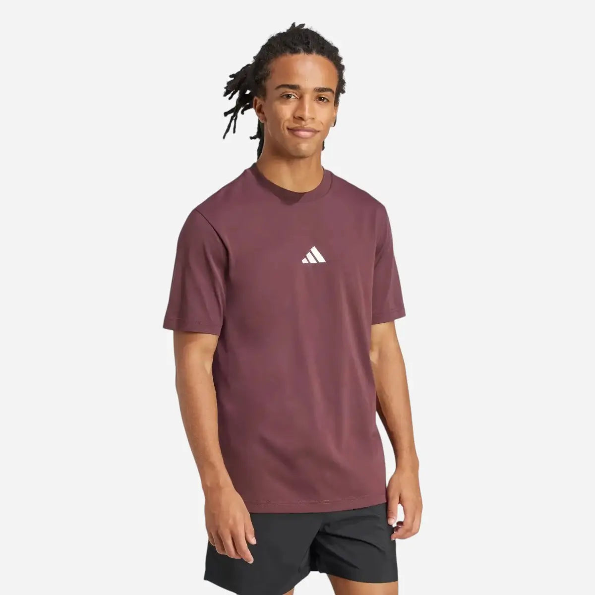 Adidas T-shirt Essentials Small Logo Single Jersey Tee Ruby