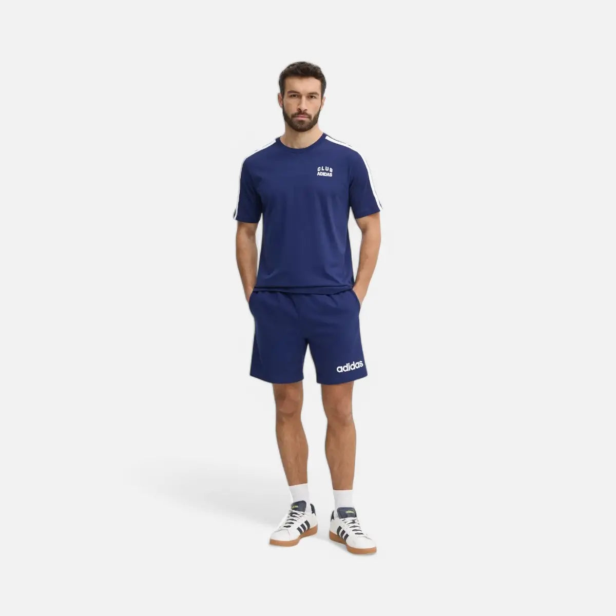 Adidas Short Essentials Linear Single Jersey Blue Navy