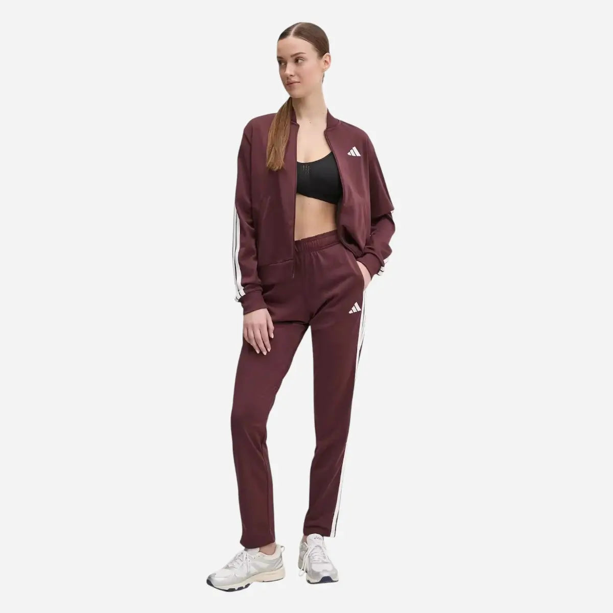 Adidas Tuta Track suit Essentials 3-Stripes Bordeaux