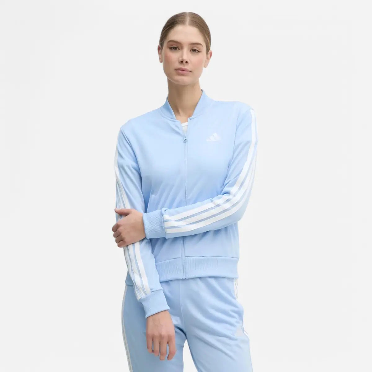Adidas Tuta Track suit Essentials 3-Stripes azzurra
