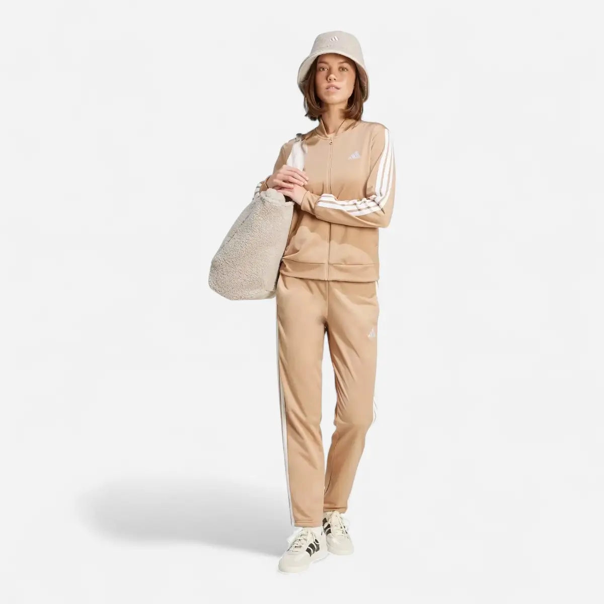 Adidas Tuta Track suit Essentials 3-Stripes Beige