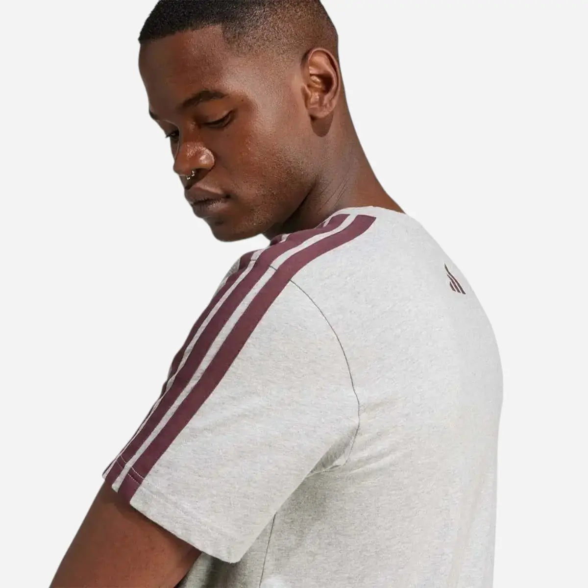 Adidas T-shirt Codes Collegiate Linear Graphic Grey / Bordeaux