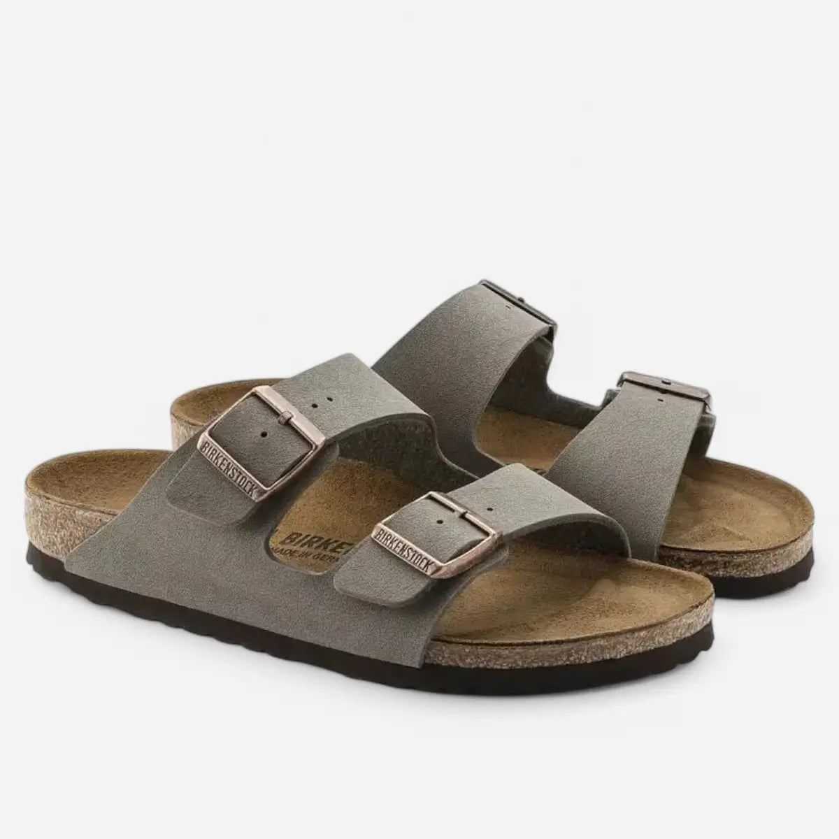 Birkenstock Arizona Birko-Flor - Nubuck - Stone