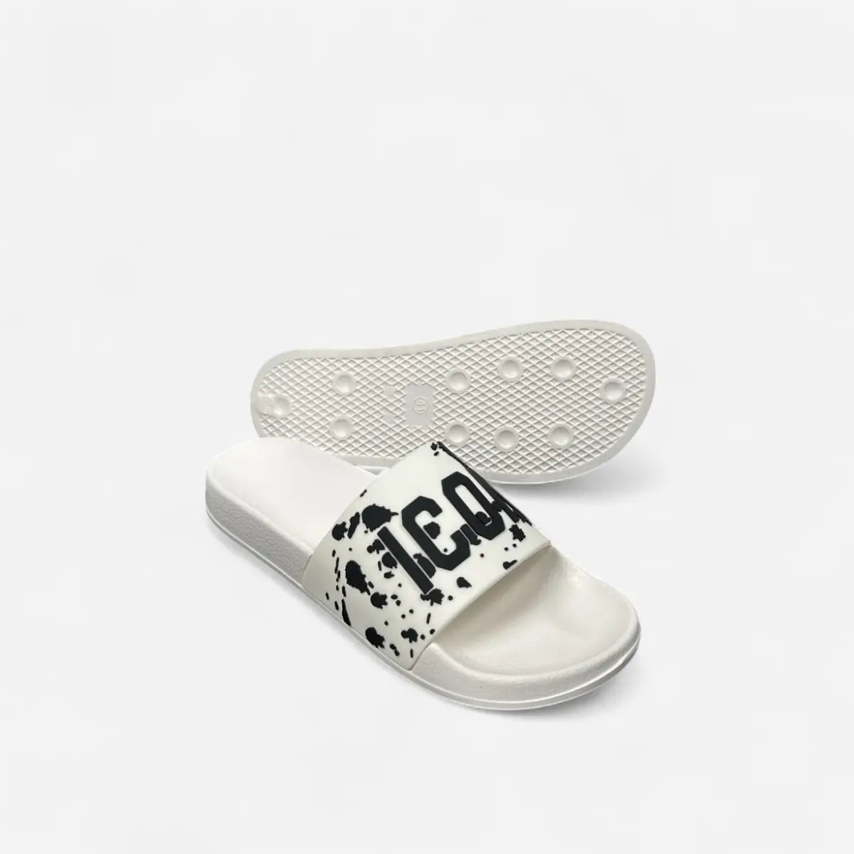 ICON ciabatte uomo Big Logo Camo Paint IC04765TU White & Black