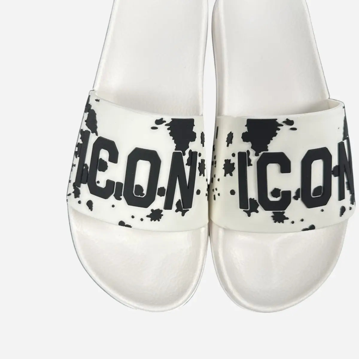 ICON ciabatte uomo Big Logo Camo Paint IC04765TU White & Black