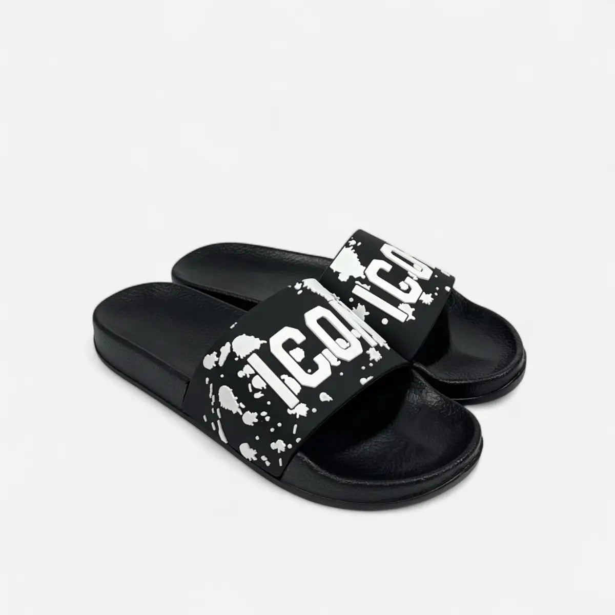 ICON ciabatte uomo Big Logo Camo Paint IC04765TU Black & White